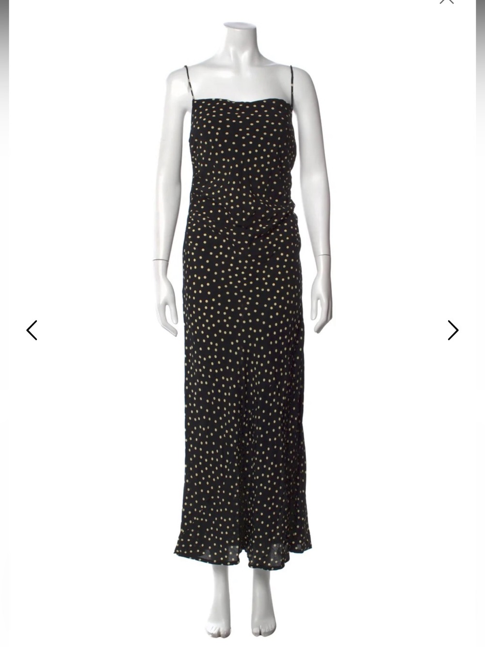 Faithfull the Brand Black Polka Dot Dress - Size M